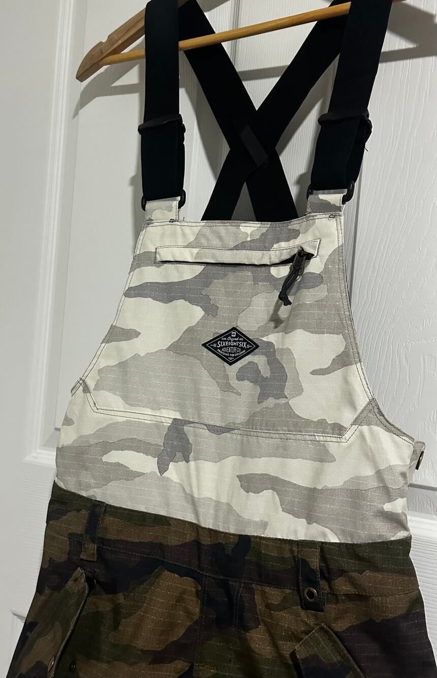 686 Harper Shell Bib XS Dark Camo Women Snowboard Ski Pants M2W407 10K